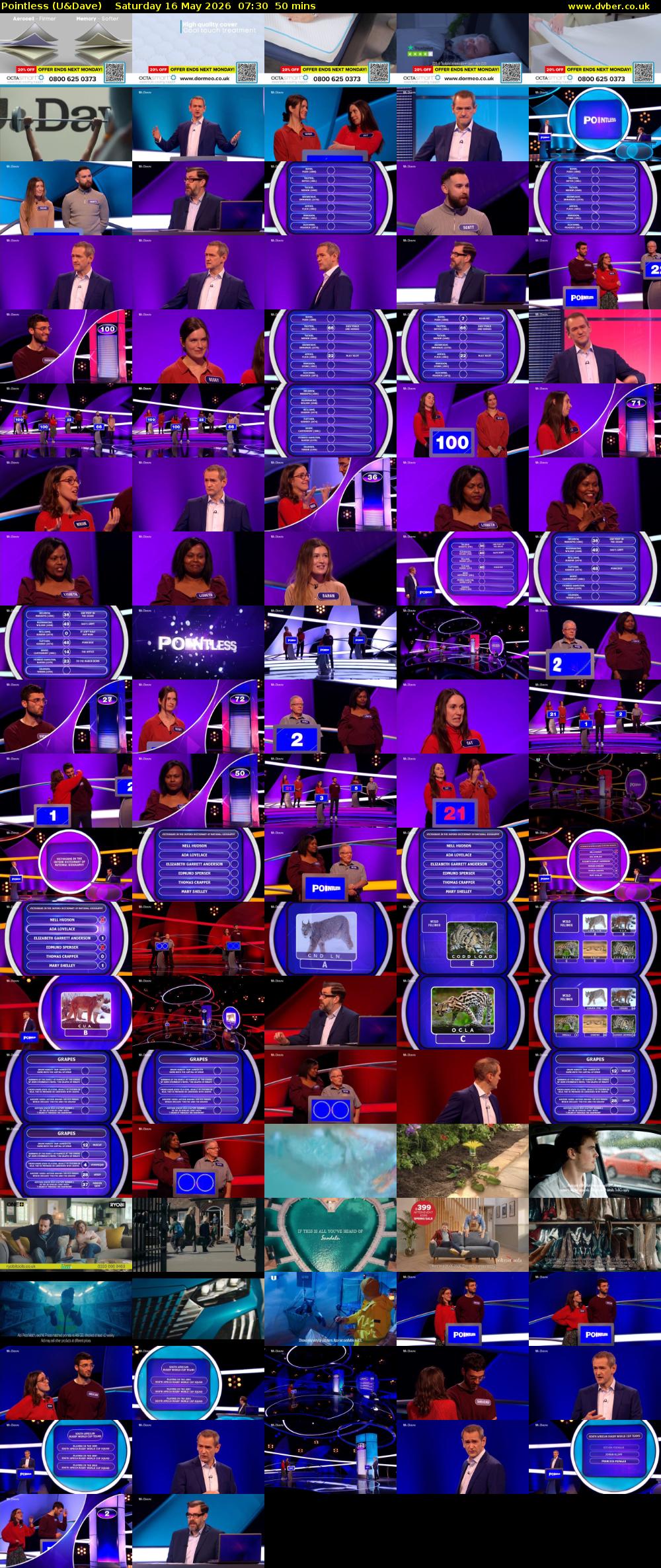 Pointless (U&Dave) Saturday 16 May 2026 07:30 - 08:20