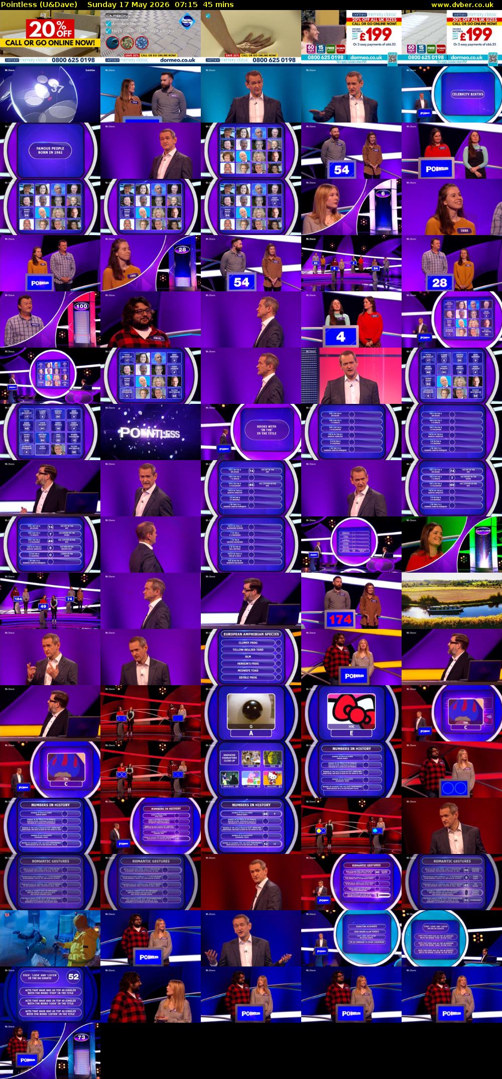 Pointless (U&Dave) Sunday 17 May 2026 07:15 - 08:00