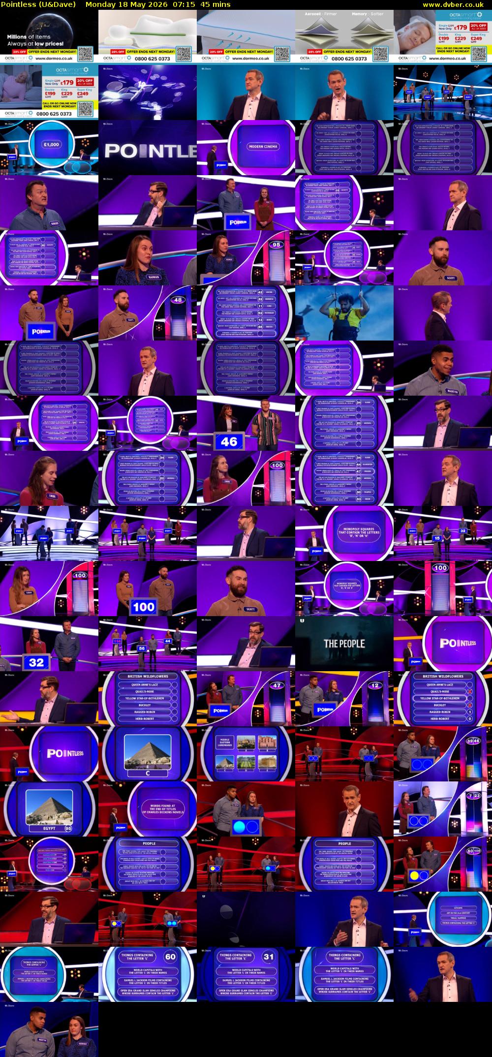 Pointless (U&Dave) Monday 18 May 2026 07:15 - 08:00
