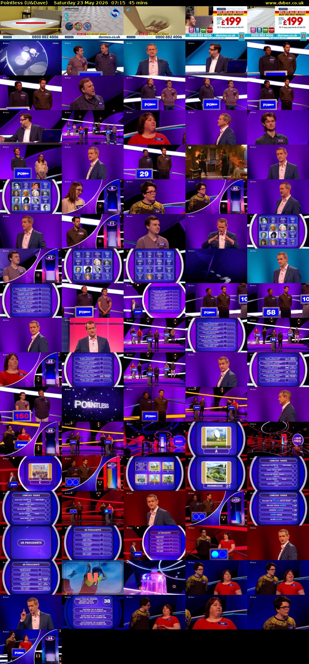 Pointless (U&Dave) Saturday 23 May 2026 07:15 - 08:00