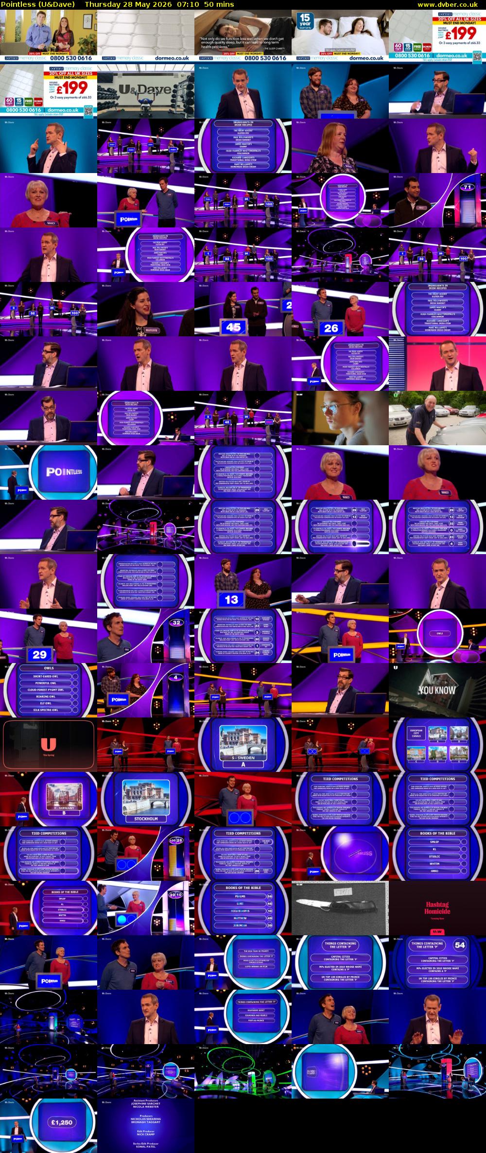 Pointless (U&Dave) Thursday 28 May 2026 07:10 - 08:00