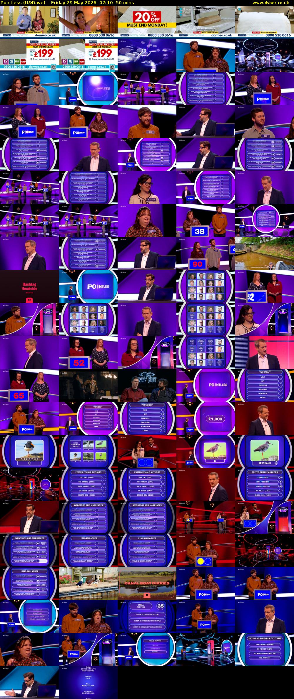 Pointless (U&Dave) Friday 29 May 2026 07:10 - 08:00