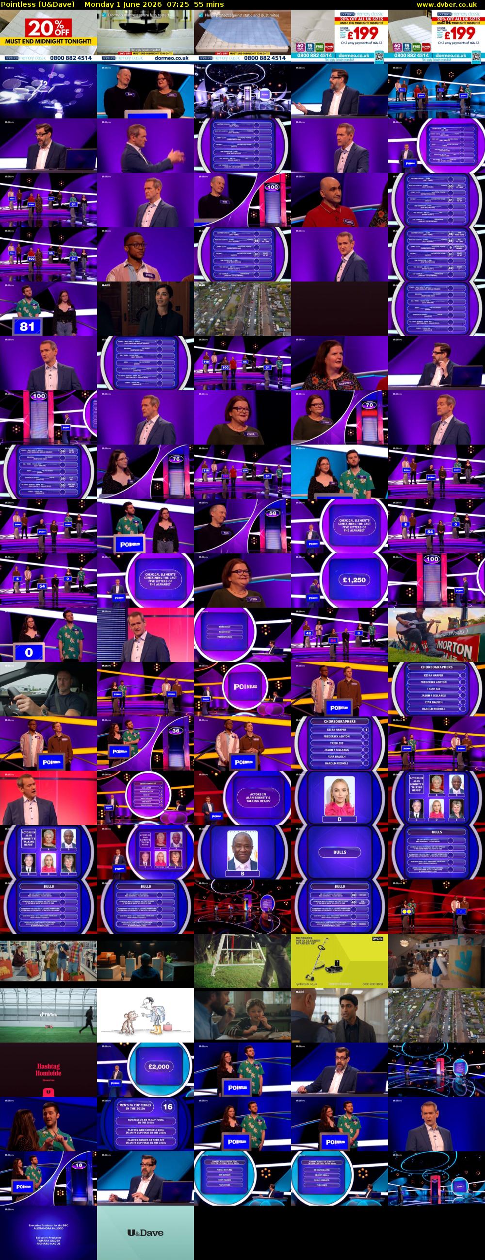 Pointless (U&Dave) Monday 1 June 2026 07:25 - 08:20