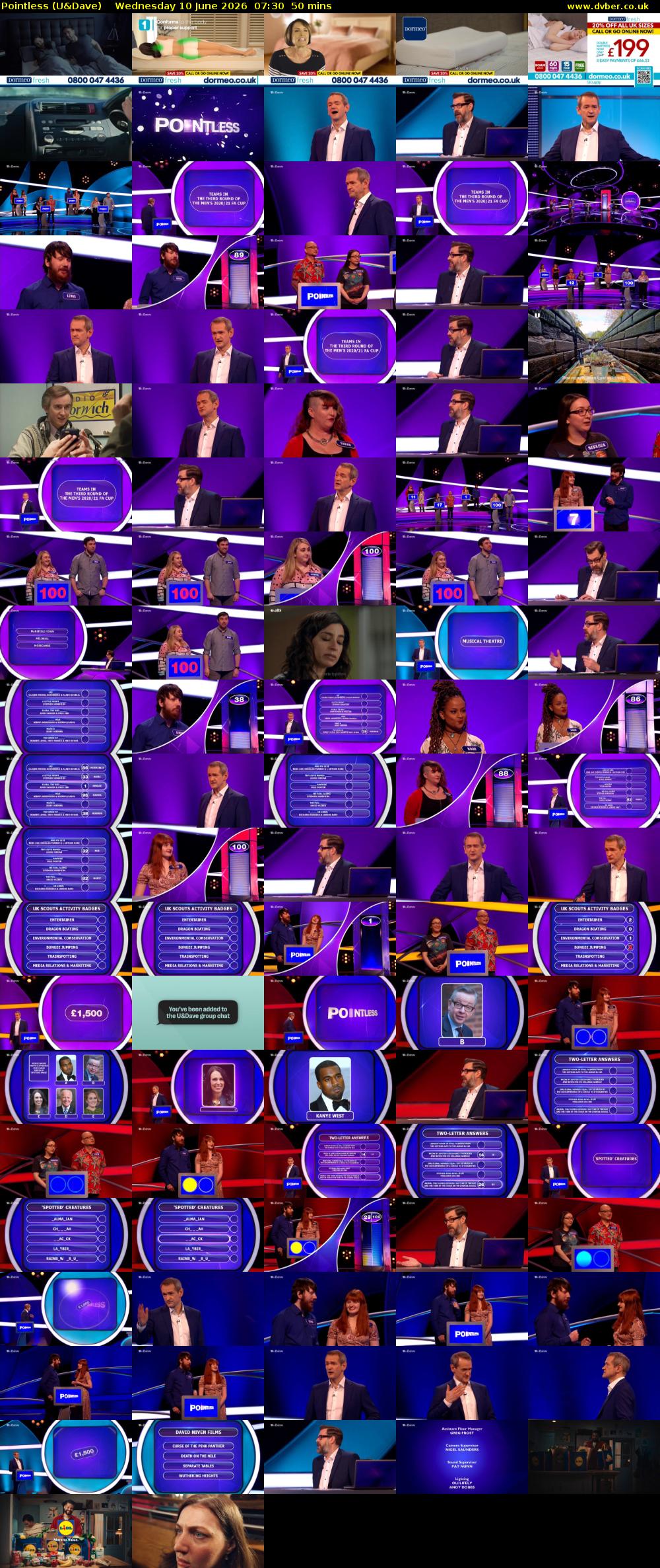 Pointless (U&Dave) Wednesday 10 June 2026 07:30 - 08:20