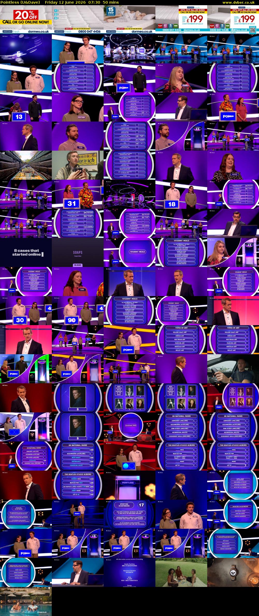 Pointless (U&Dave) Friday 12 June 2026 07:30 - 08:20