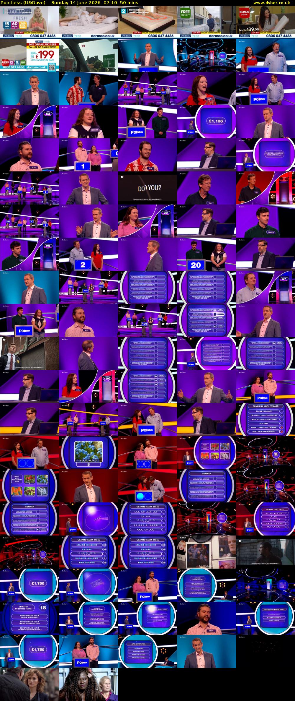 Pointless (U&Dave) Sunday 14 June 2026 07:10 - 08:00