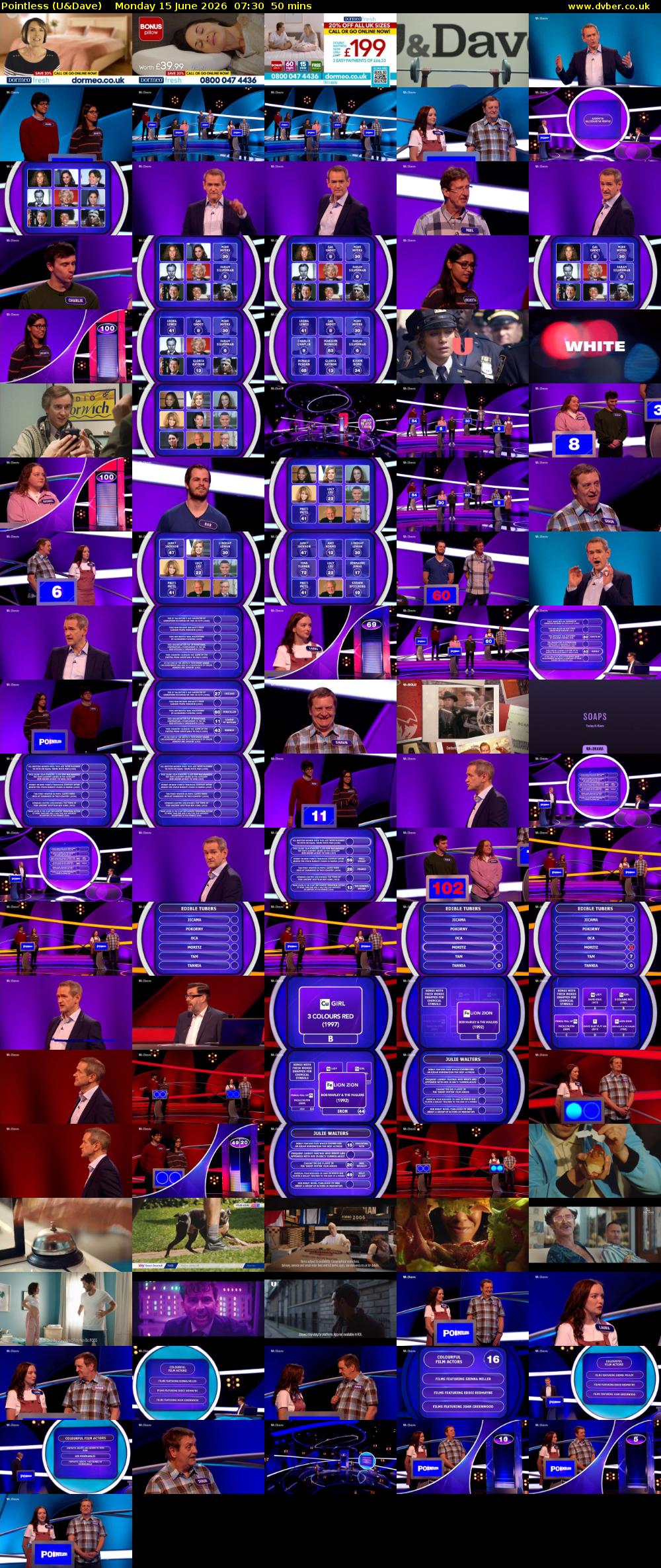 Pointless (U&Dave) Monday 15 June 2026 07:30 - 08:20