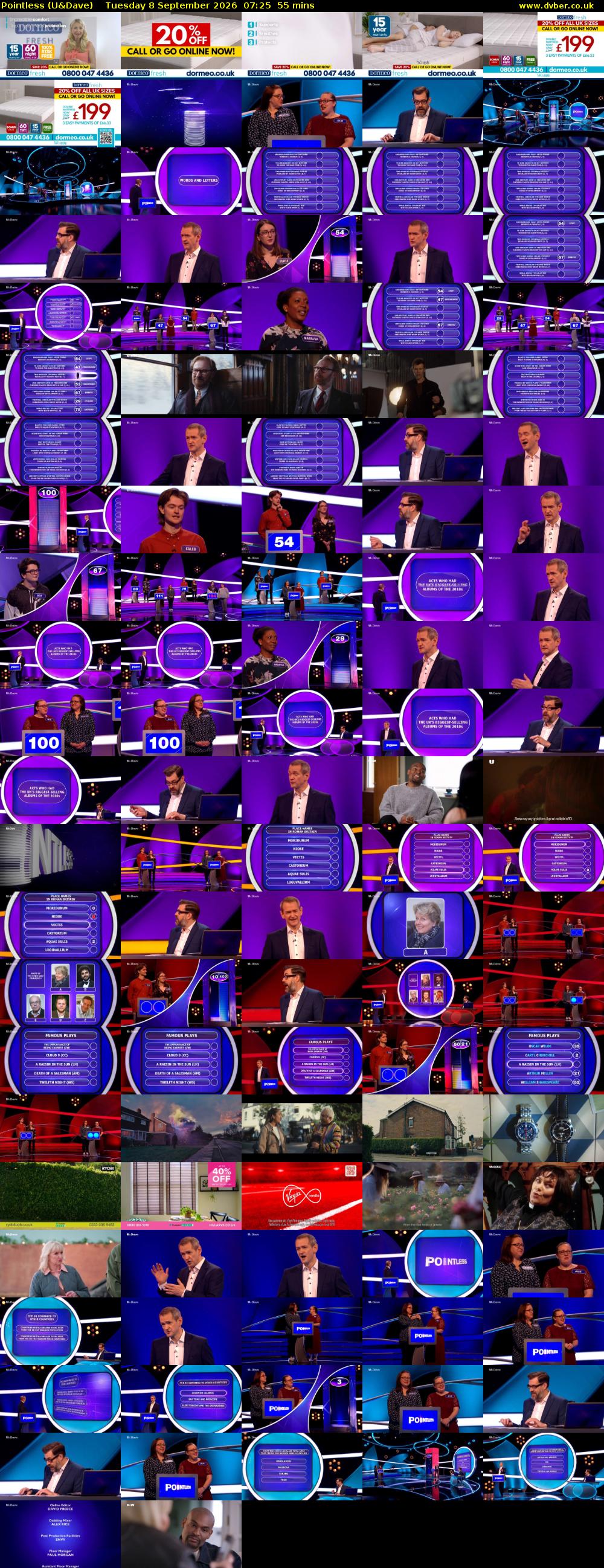 Pointless (U&Dave) Tuesday 8 September 2026 07:25 - 08:20