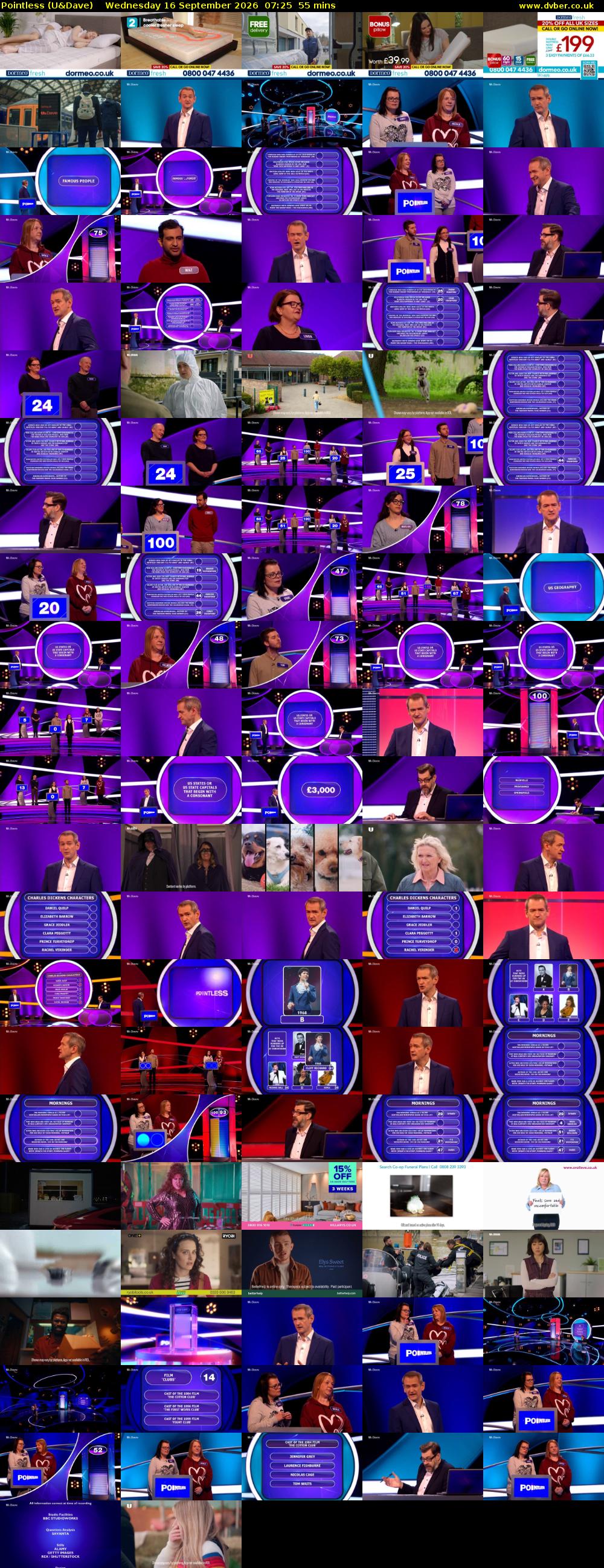 Pointless (U&Dave) Wednesday 16 September 2026 07:25 - 08:20
