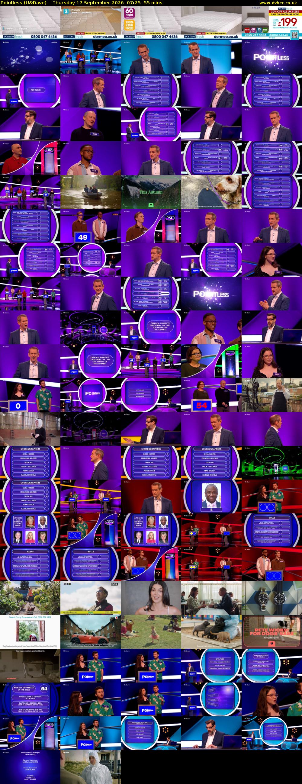 Pointless (U&Dave) Thursday 17 September 2026 07:25 - 08:20