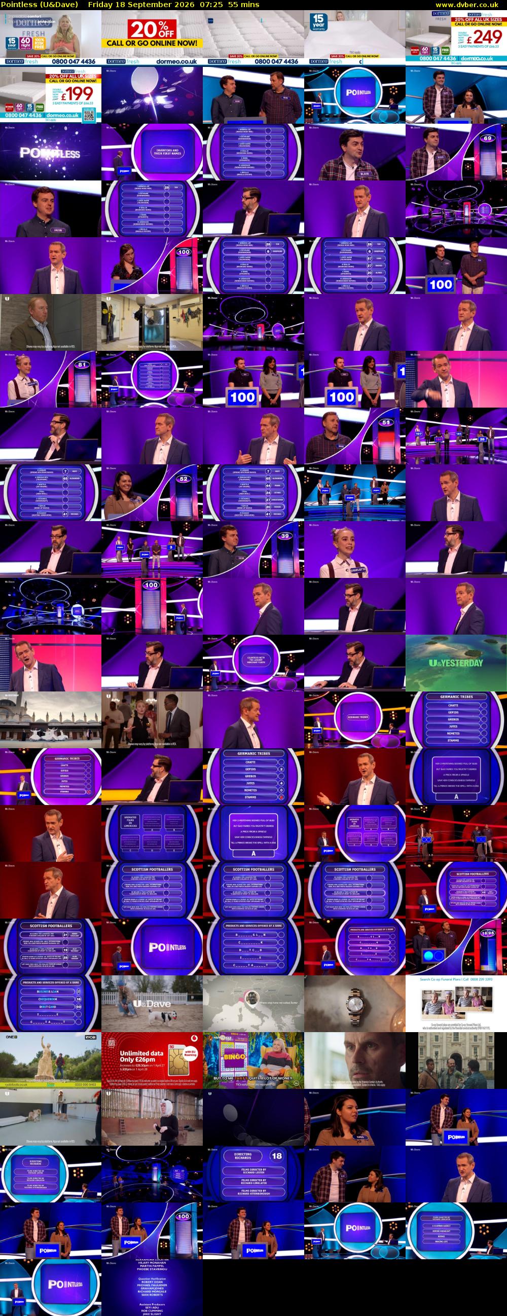 Pointless (U&Dave) Friday 18 September 2026 07:25 - 08:20
