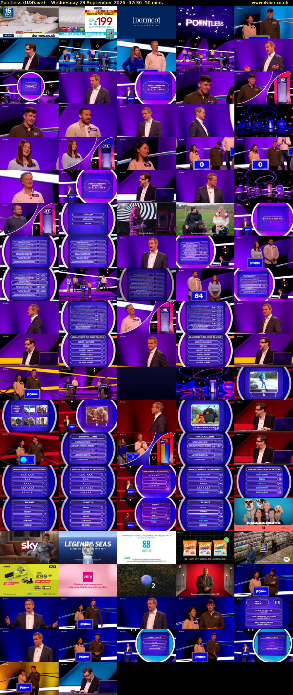 Pointless (U&Dave) Wednesday 23 September 2026 07:30 - 08:20