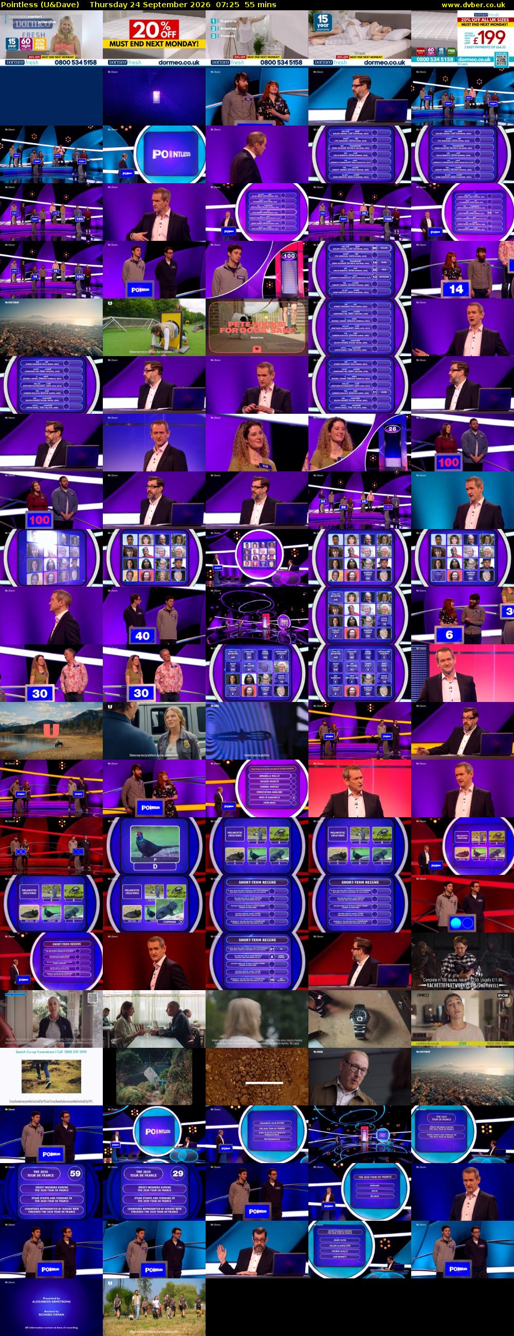Pointless (U&Dave) Thursday 24 September 2026 07:25 - 08:20