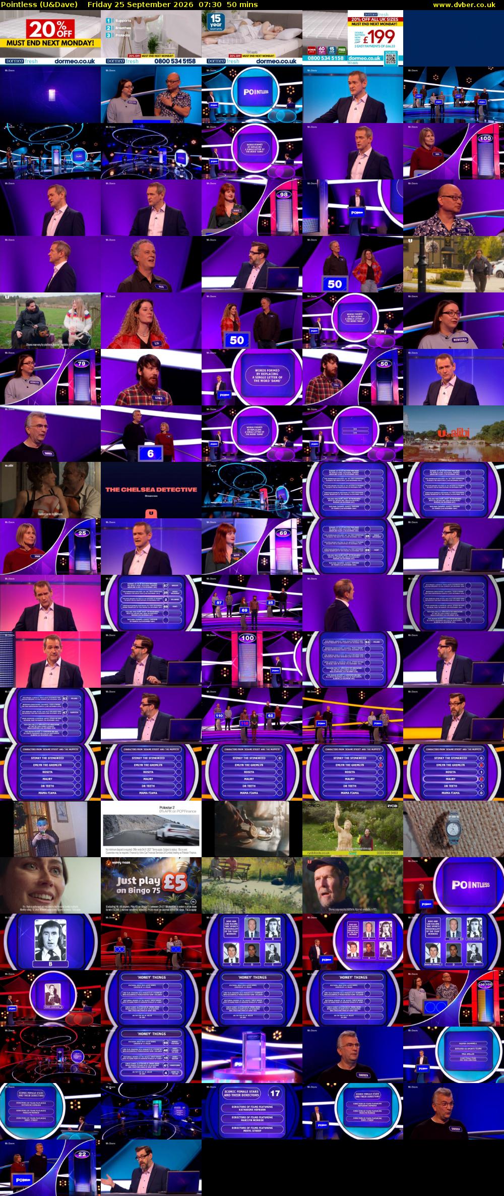 Pointless (U&Dave) Friday 25 September 2026 07:30 - 08:20