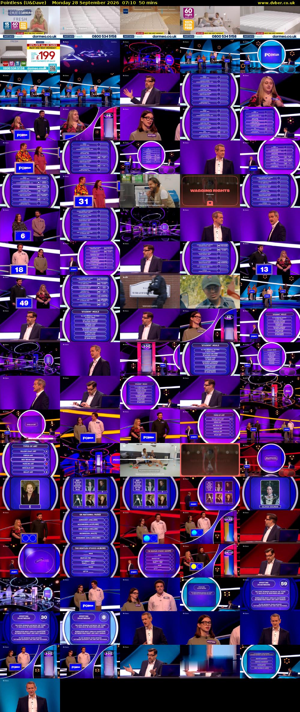 Pointless (U&Dave) Monday 28 September 2026 07:10 - 08:00