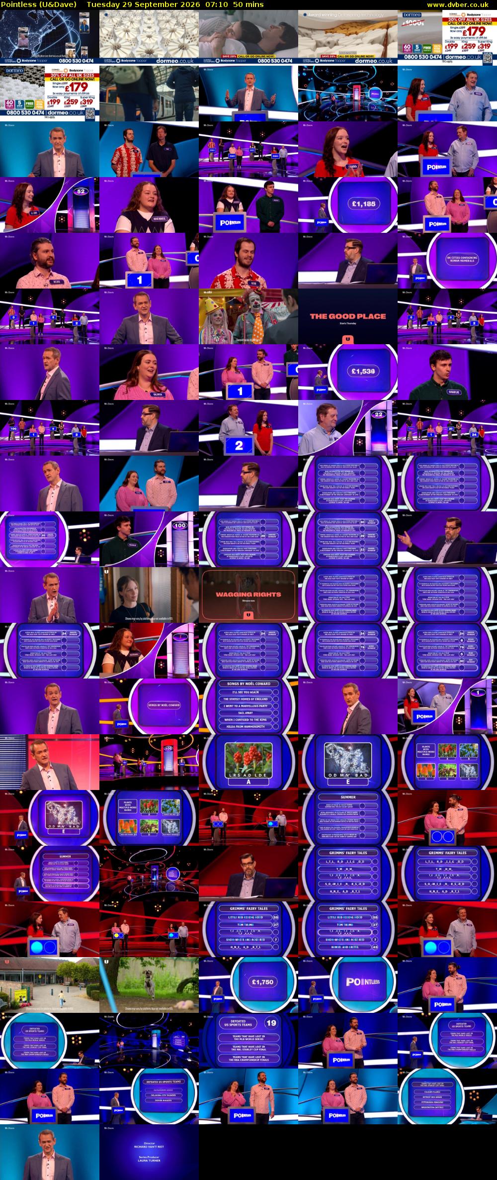 Pointless (U&Dave) Tuesday 29 September 2026 07:10 - 08:00