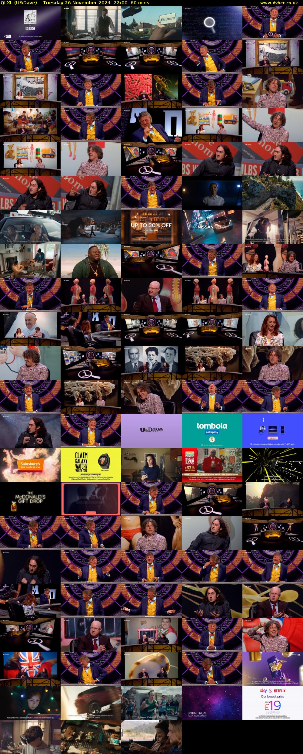 QI XL (U&Dave) Tuesday 26 November 2024 22:00 - 23:00
