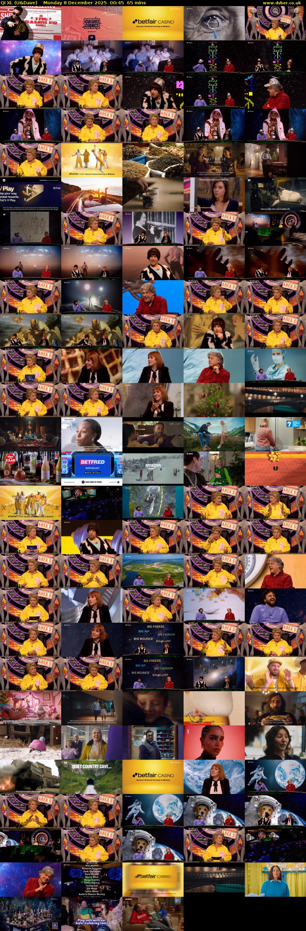 QI XL (U&Dave) Monday 8 December 2025 00:45 - 01:50