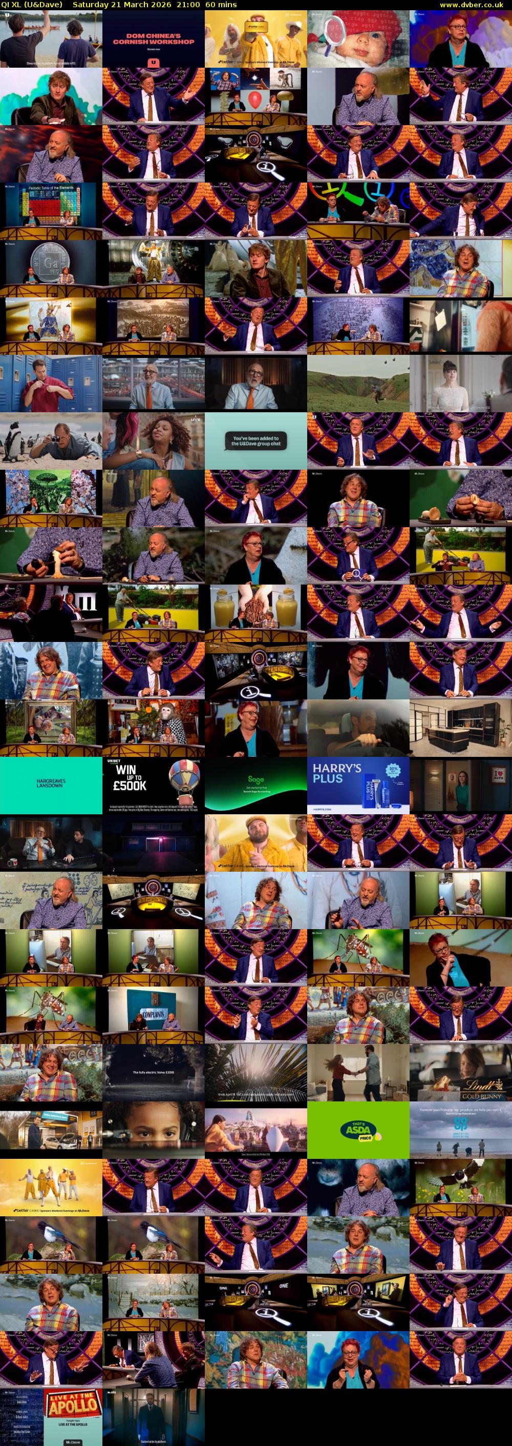 QI XL (U&Dave) Saturday 21 March 2026 21:00 - 22:00