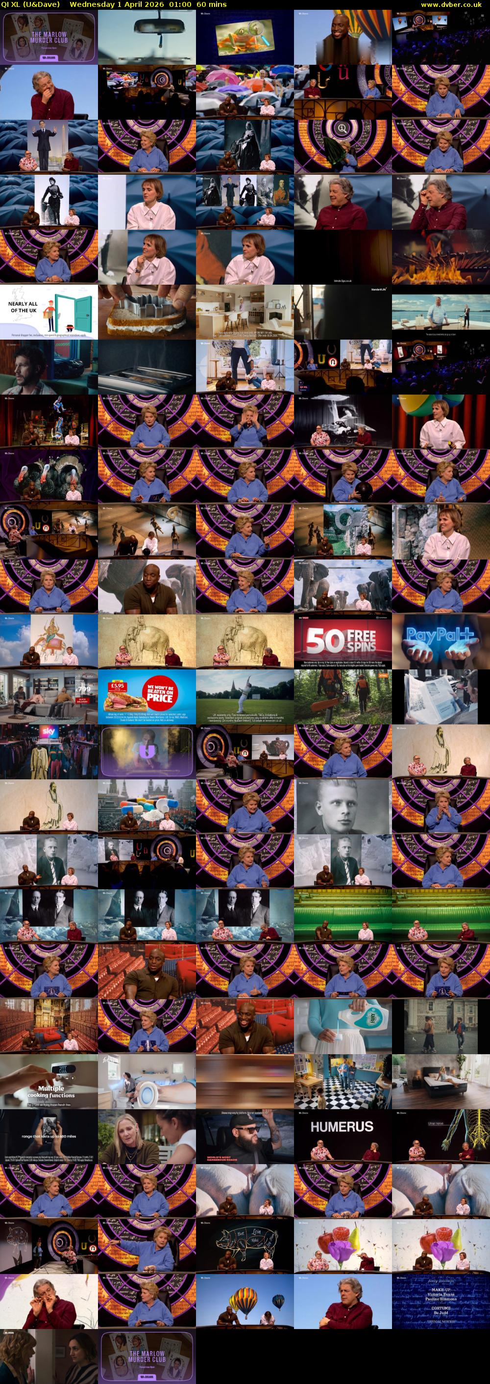 QI XL (U&Dave) Wednesday 1 April 2026 01:00 - 02:00