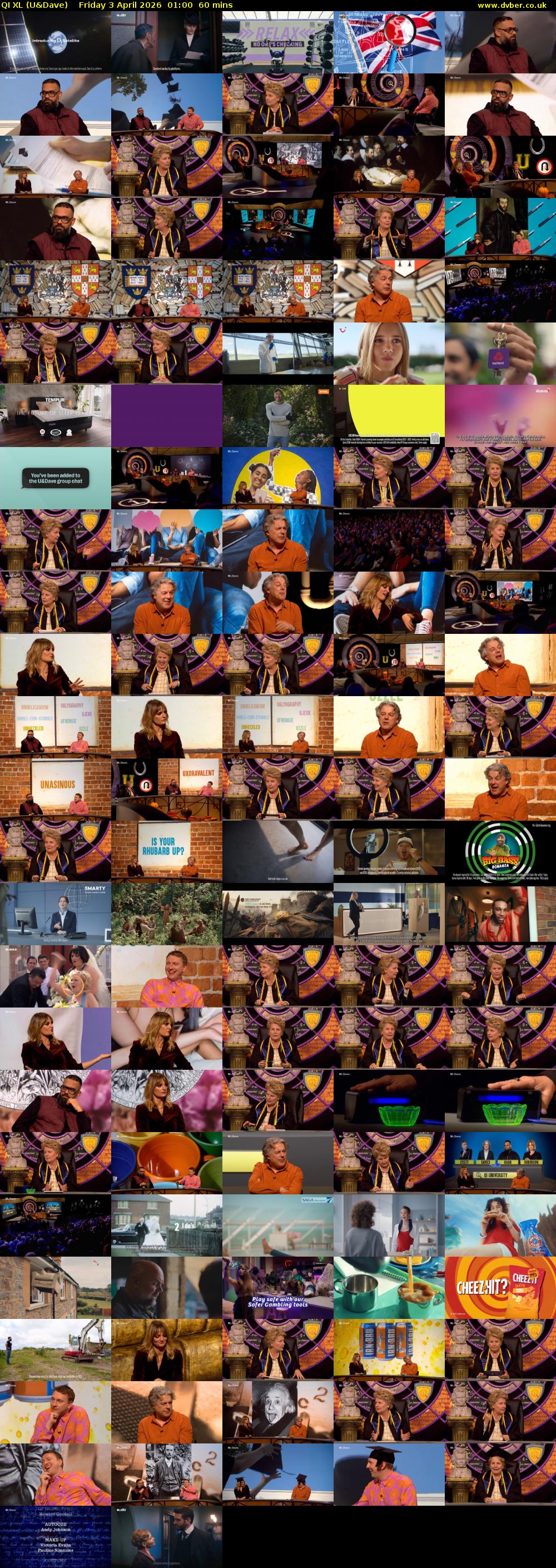 QI XL (U&Dave) Friday 3 April 2026 01:00 - 02:00