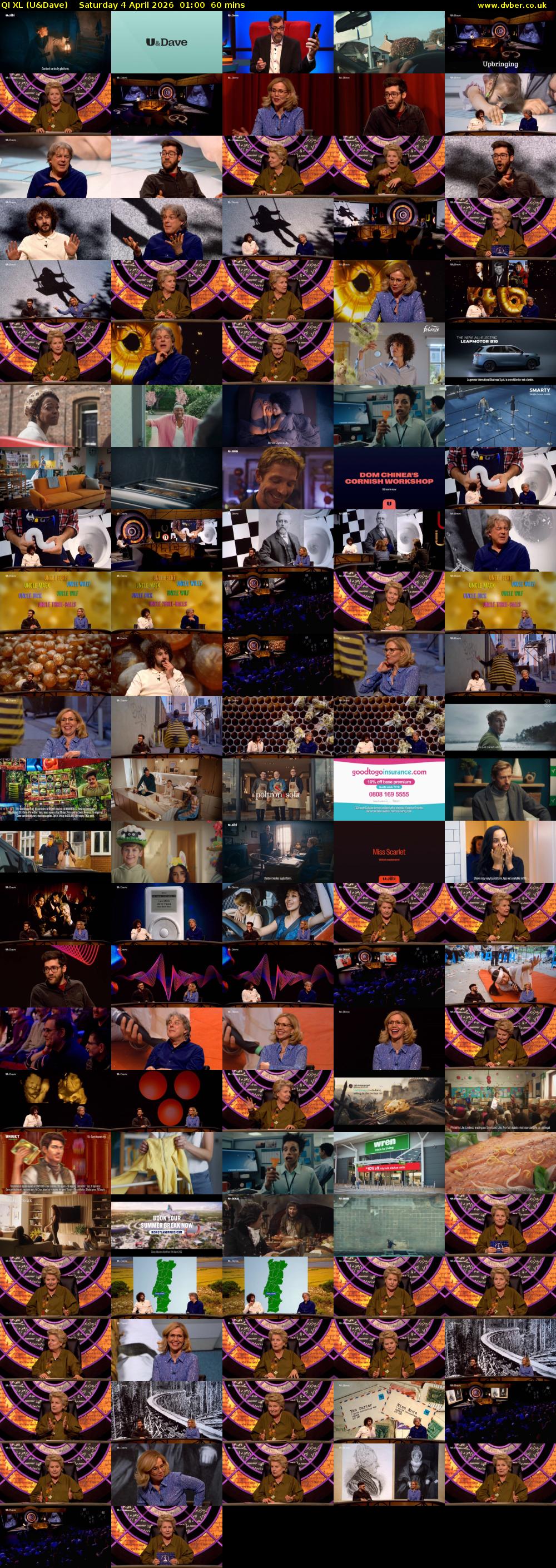 QI XL (U&Dave) Saturday 4 April 2026 01:00 - 02:00