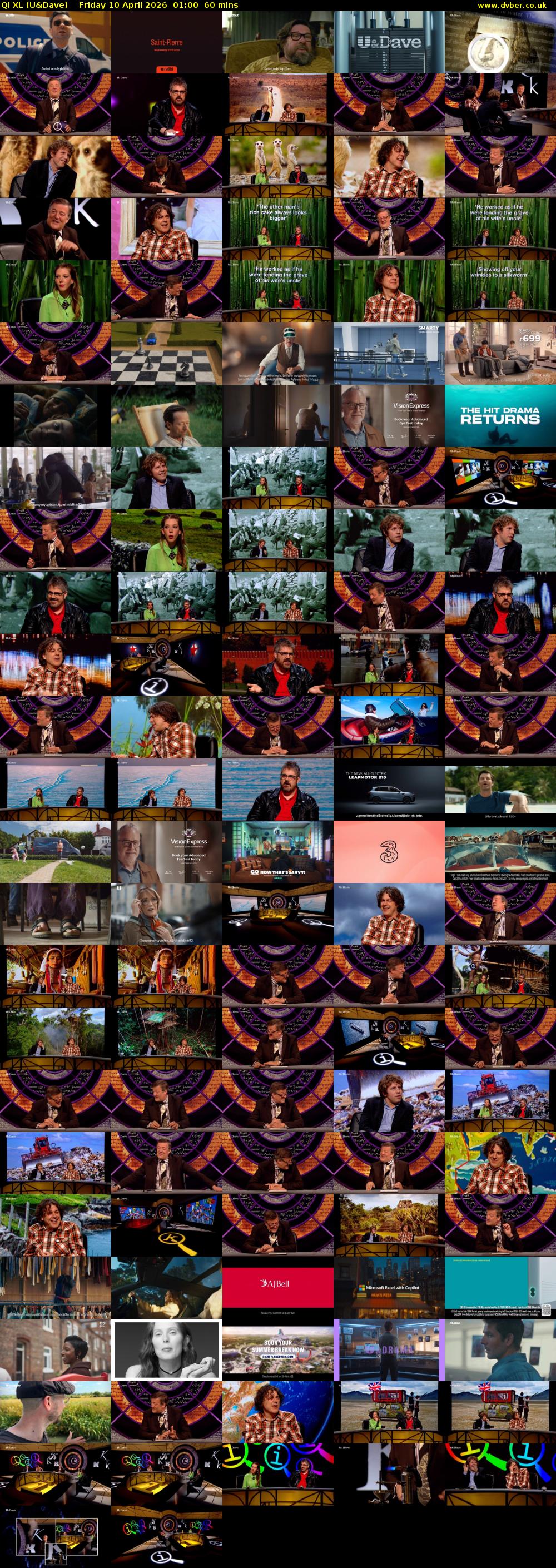 QI XL (U&Dave) Friday 10 April 2026 01:00 - 02:00