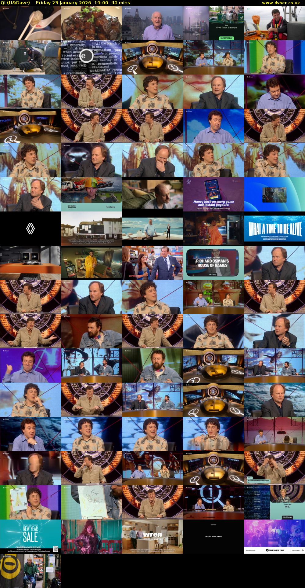 QI (U&Dave) Friday 23 January 2026 19:00 - 19:40