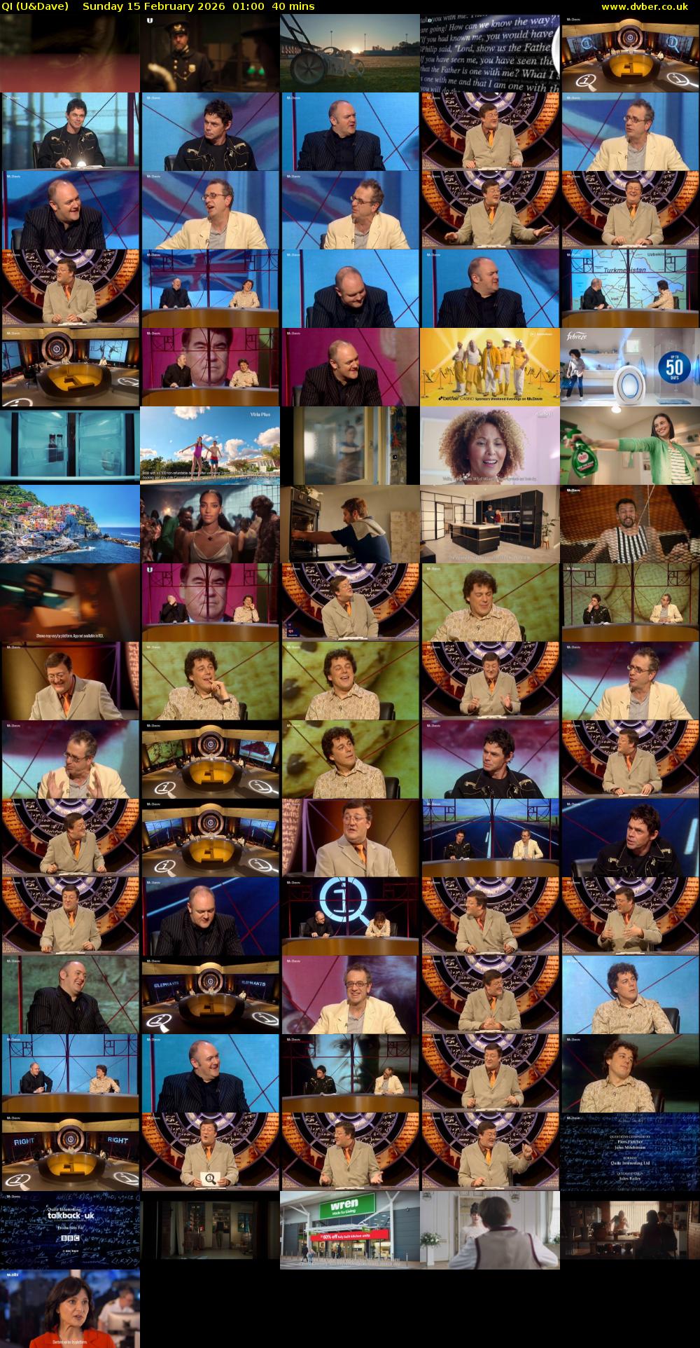 QI (U&Dave) Sunday 15 February 2026 01:00 - 01:40