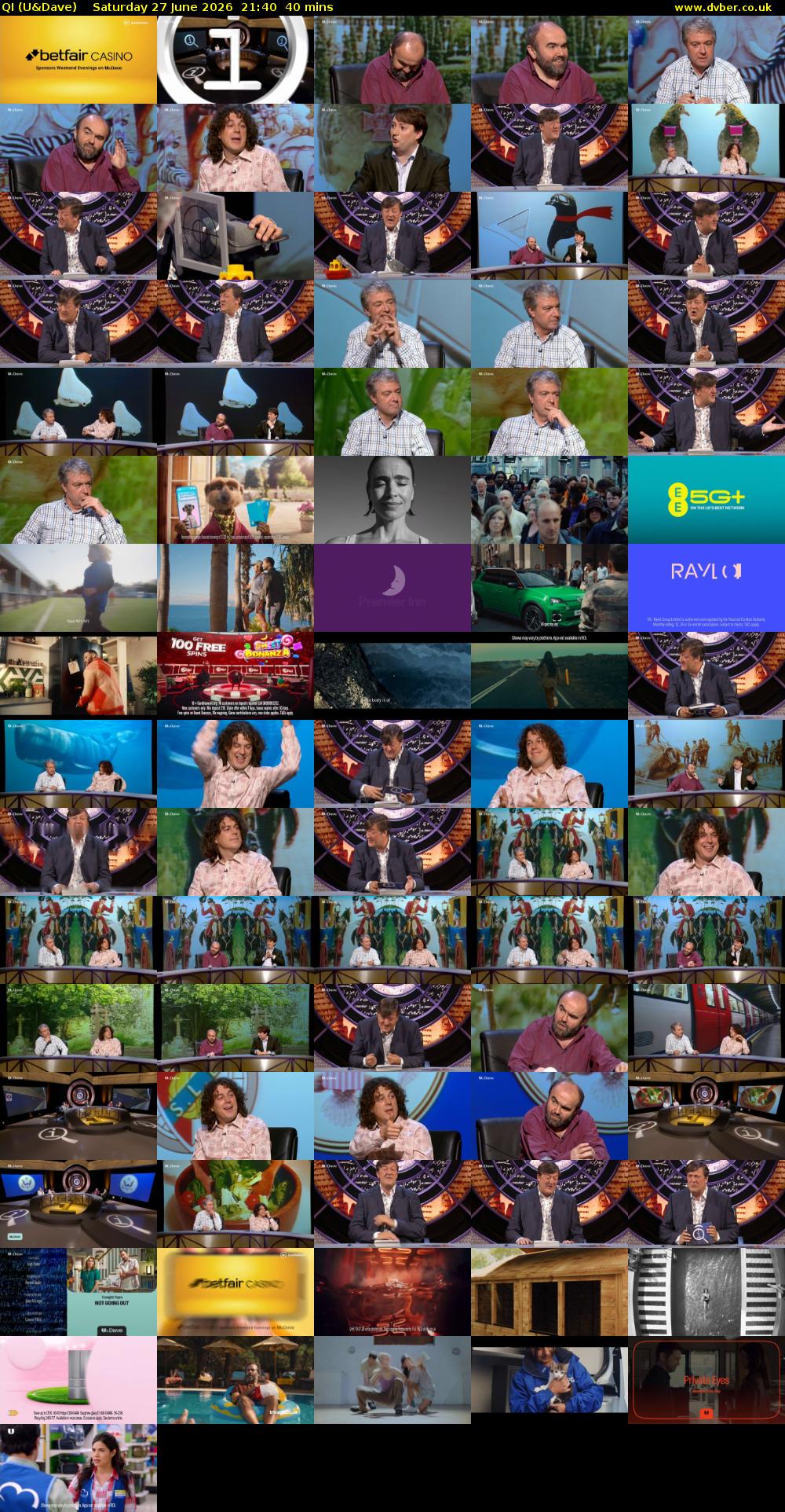 QI (U&Dave) Saturday 27 June 2026 21:40 - 22:20