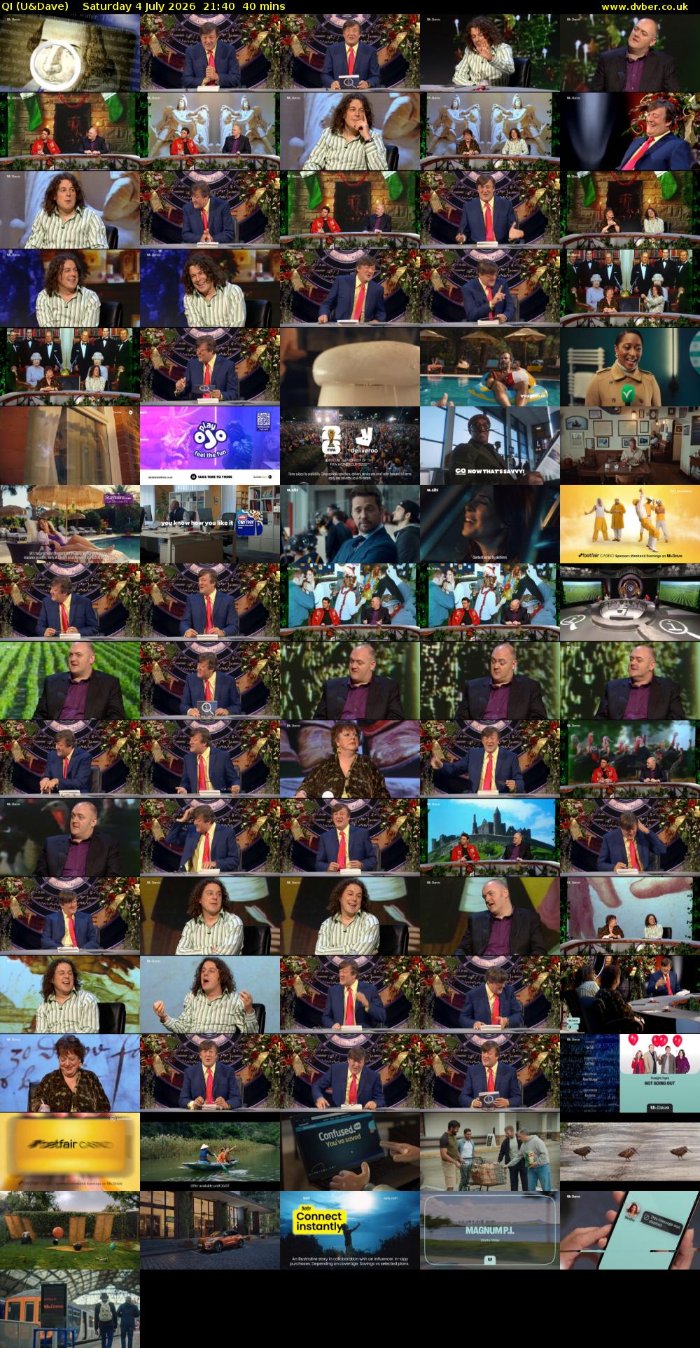 QI (U&Dave) Saturday 4 July 2026 21:40 - 22:20