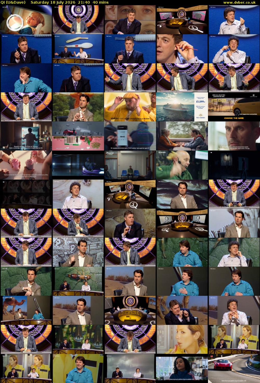 QI (U&Dave) Saturday 18 July 2026 21:40 - 22:20