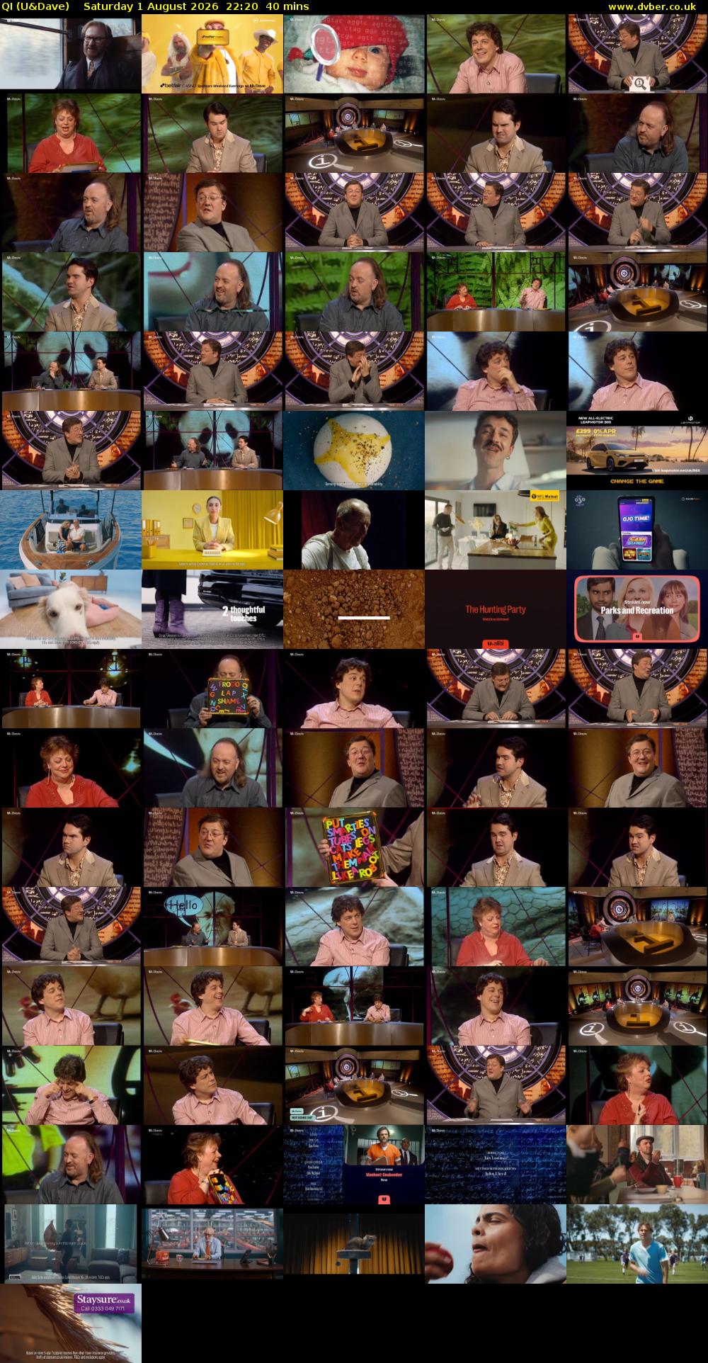 QI (U&Dave) Saturday 1 August 2026 22:20 - 23:00