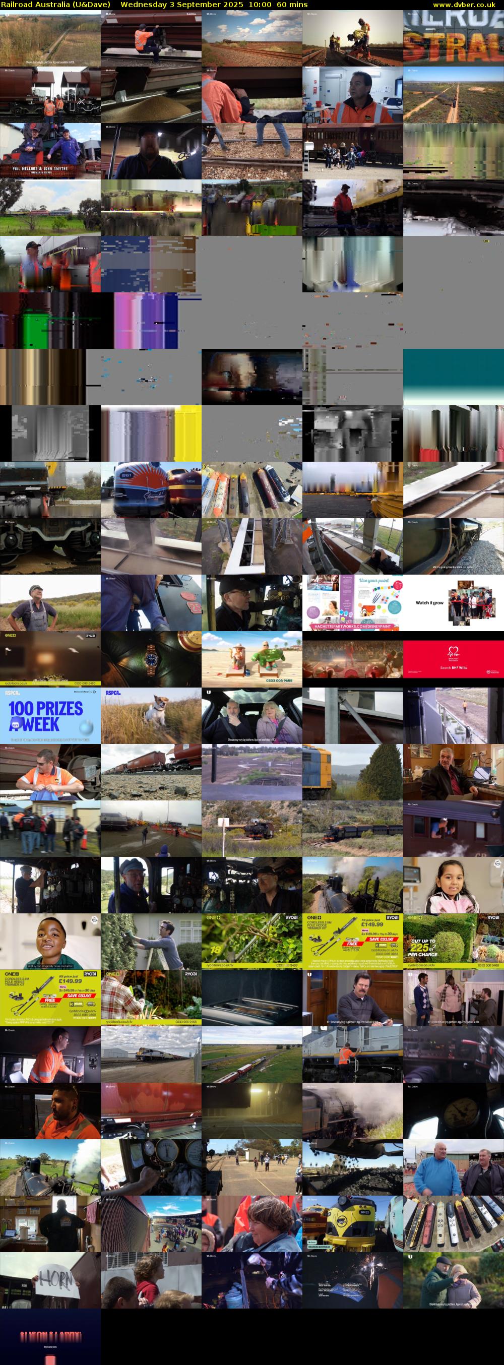 Railroad Australia (U&Dave) Wednesday 3 September 2025 10:00 - 11:00