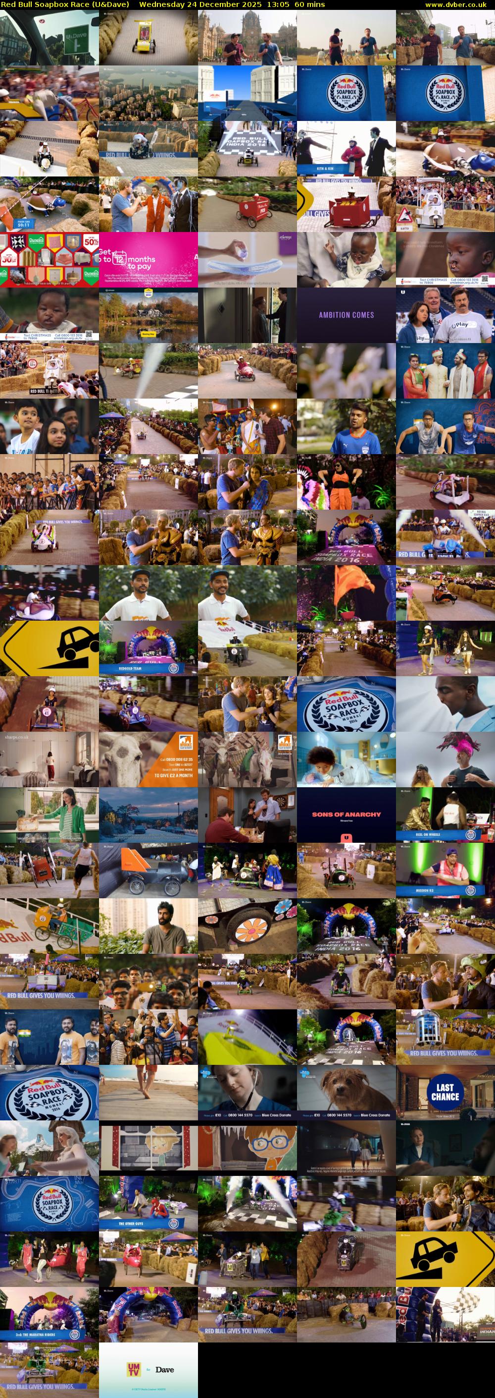 Red Bull Soapbox Race (U&Dave) Wednesday 24 December 2025 13:05 - 14:05