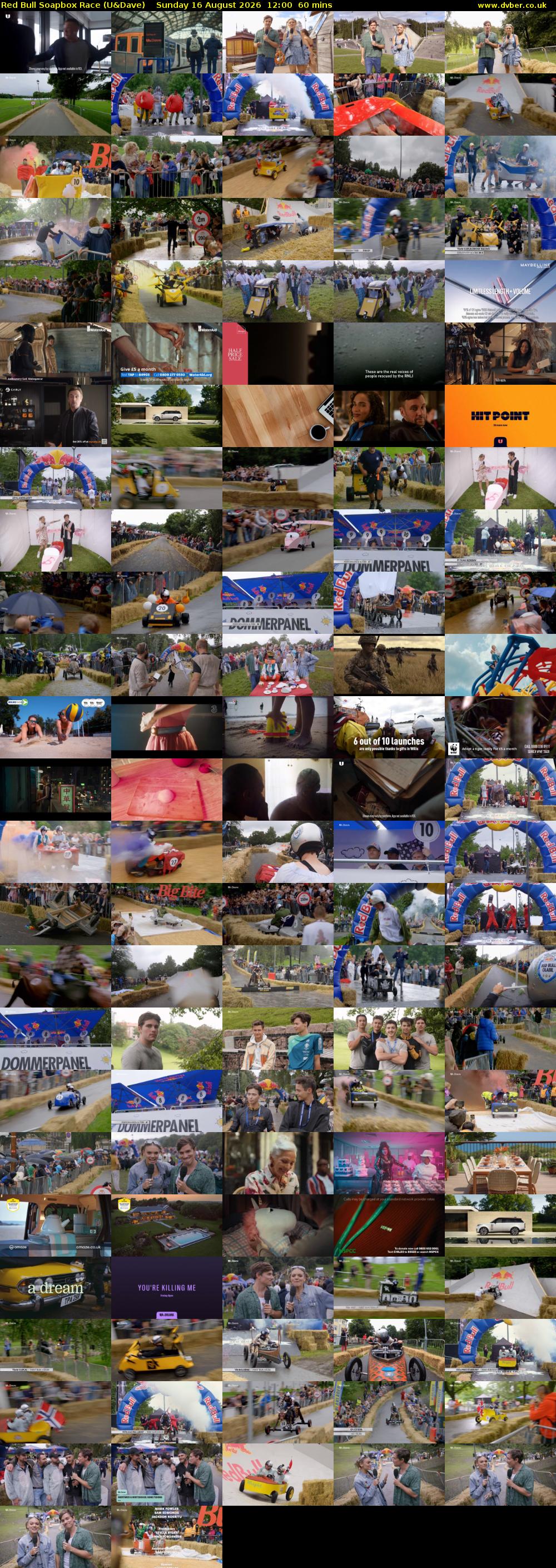 Red Bull Soapbox Race (U&Dave) Sunday 16 August 2026 12:00 - 13:00