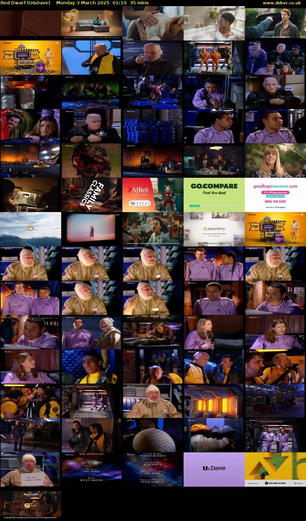 Red Dwarf (U&Dave) Monday 3 March 2025 01:10 - 01:45