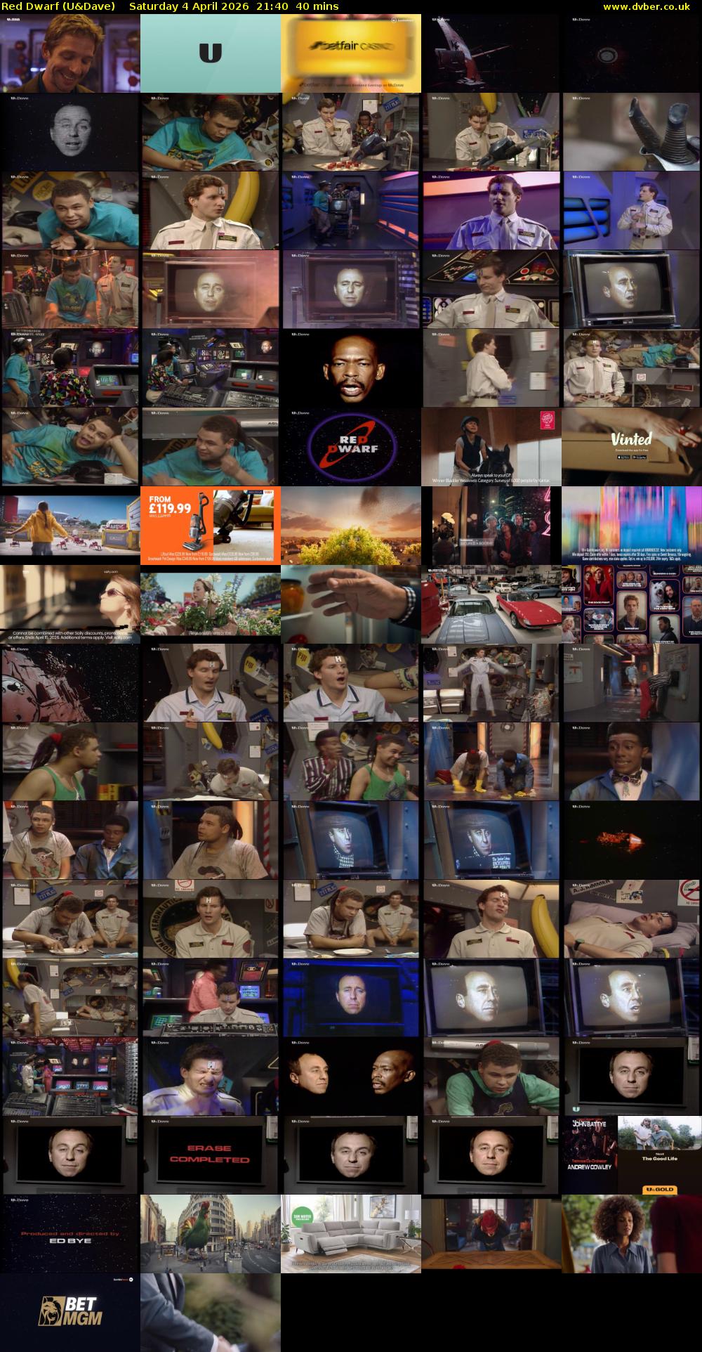 Red Dwarf (U&Dave) Saturday 4 April 2026 21:40 - 22:20