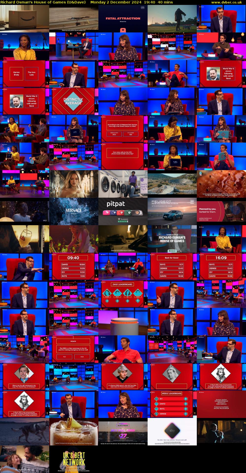Richard Osman's House of Games (U&Dave) Monday 2 December 2024 19:40 - 20:20