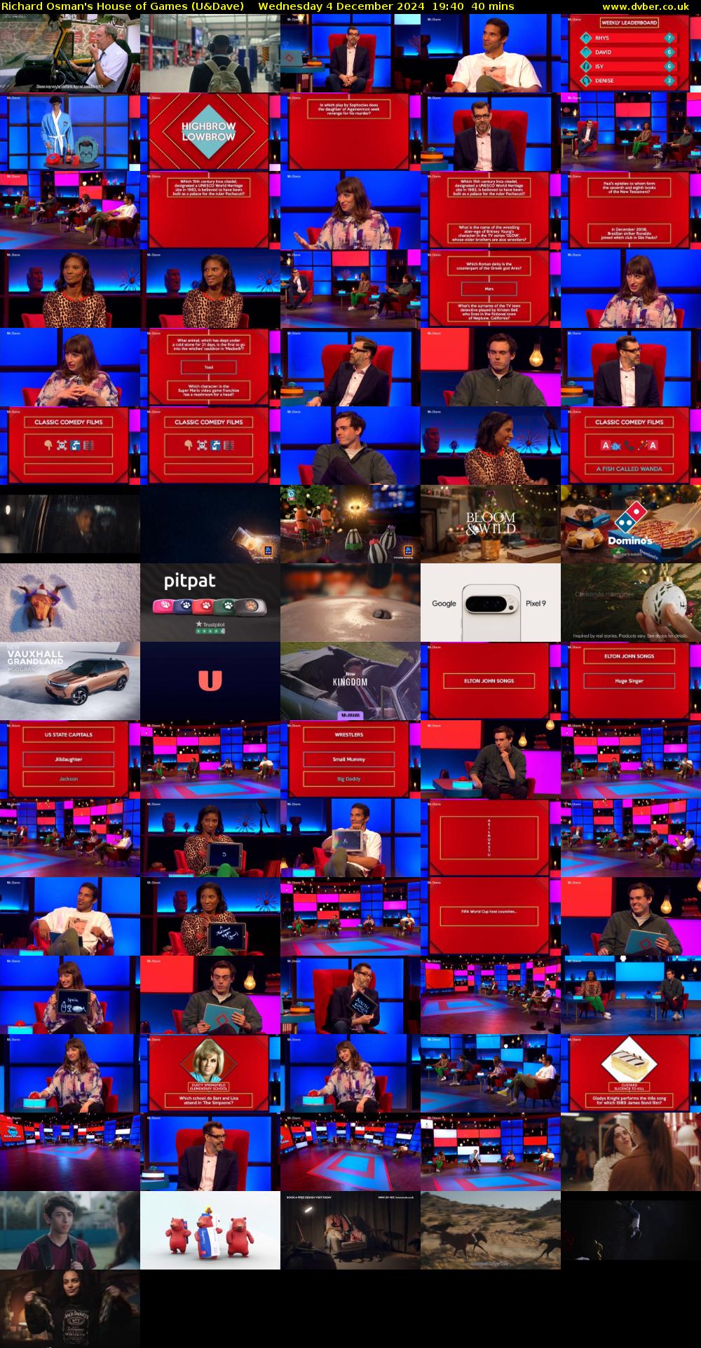 Richard Osman's House of Games (U&Dave) Wednesday 4 December 2024 19:40 - 20:20