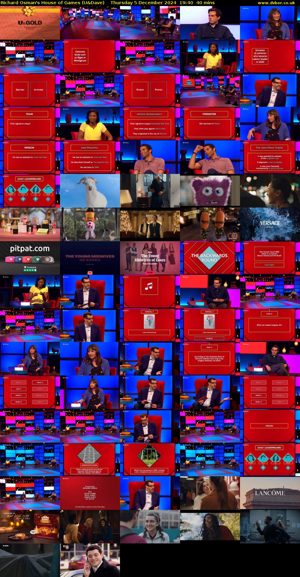 Richard Osman's House of Games (U&Dave) Thursday 5 December 2024 19:40 - 20:20