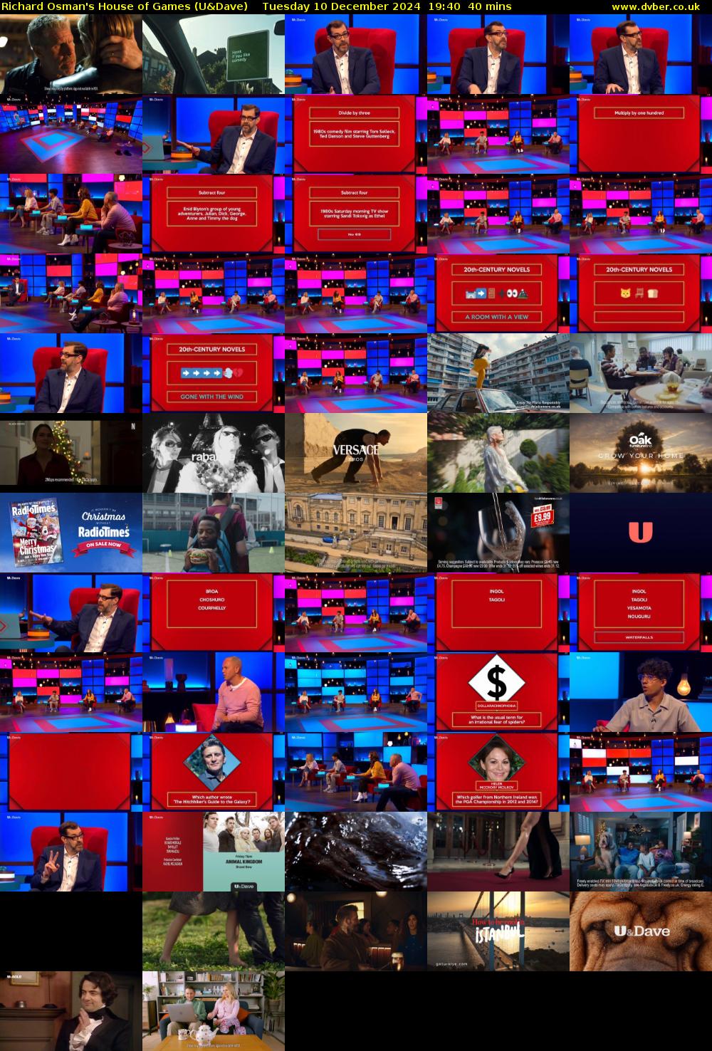 Richard Osman's House of Games (U&Dave) Tuesday 10 December 2024 19:40 - 20:20