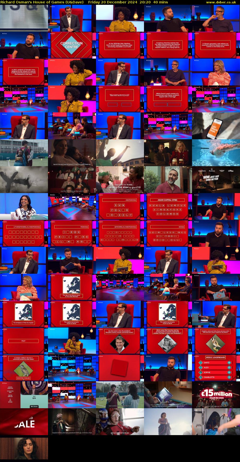 Richard Osman's House of Games (U&Dave) Friday 20 December 2024 20:20 - 21:00