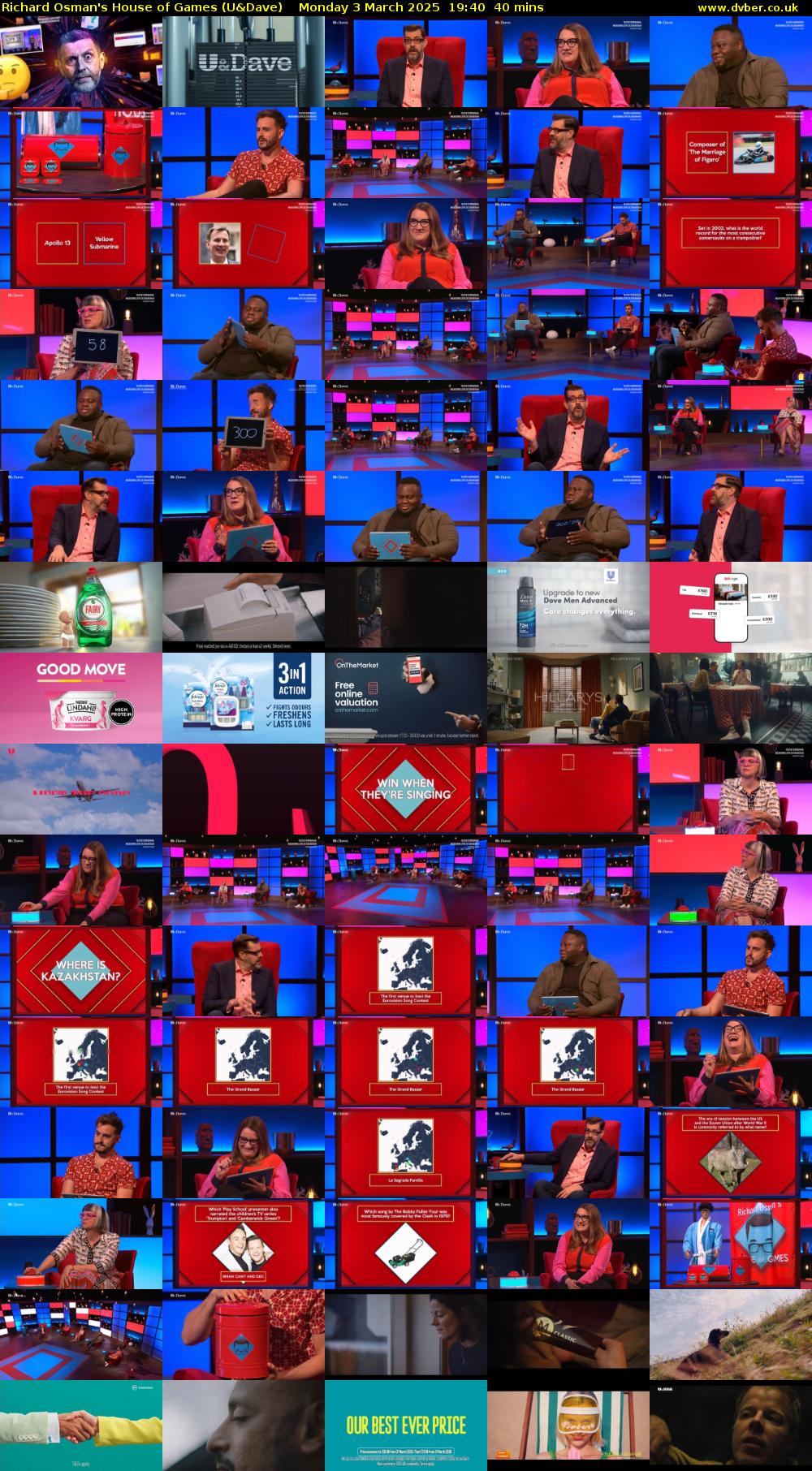 Richard Osman's House of Games (U&Dave) Monday 3 March 2025 19:40 - 20:20