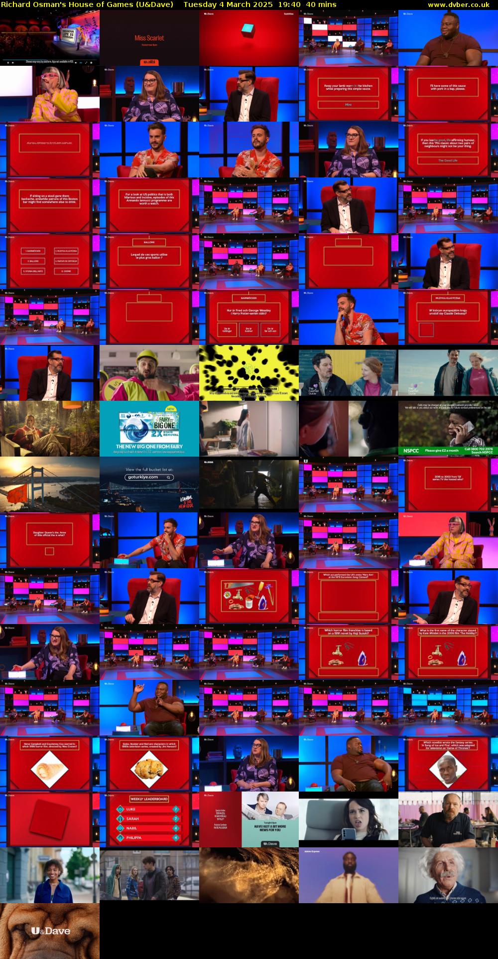 Richard Osman's House of Games (U&Dave) Tuesday 4 March 2025 19:40 - 20:20