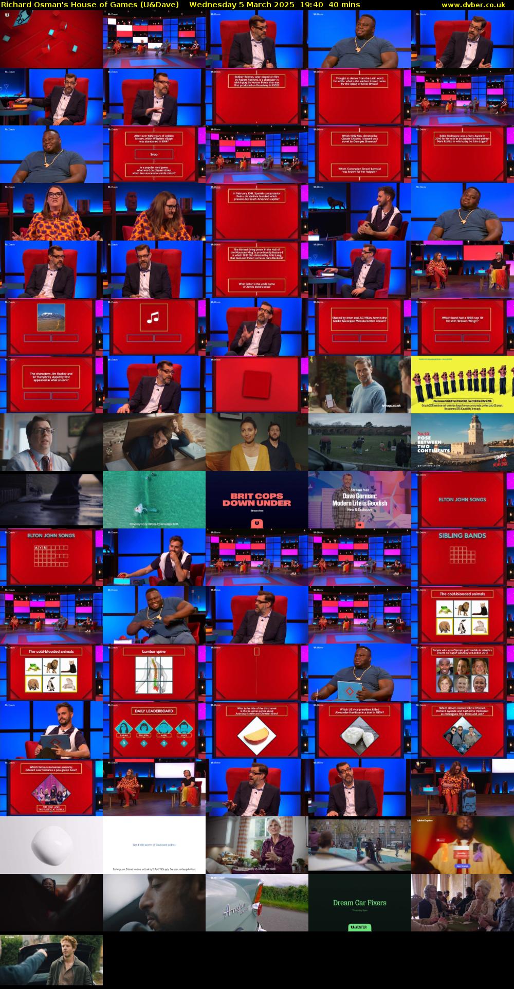 Richard Osman's House of Games (U&Dave) Wednesday 5 March 2025 19:40 - 20:20
