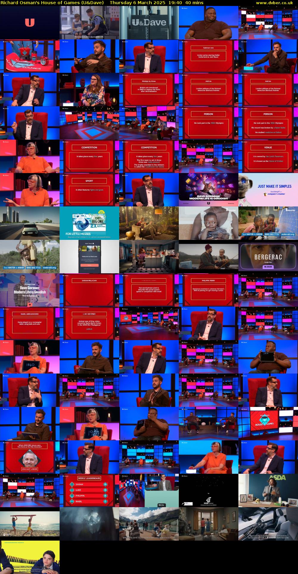 Richard Osman's House of Games (U&Dave) Thursday 6 March 2025 19:40 - 20:20