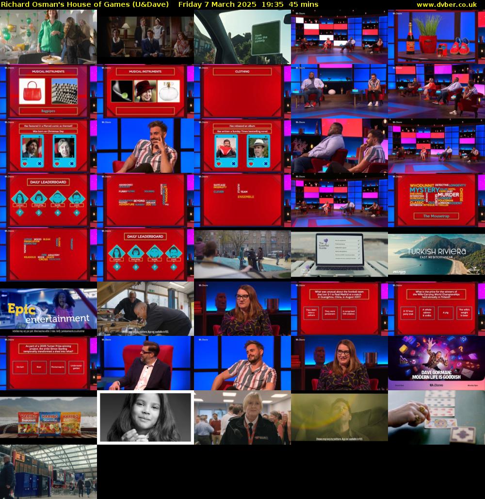 Richard Osman's House of Games (U&Dave) Friday 7 March 2025 19:35 - 20:20