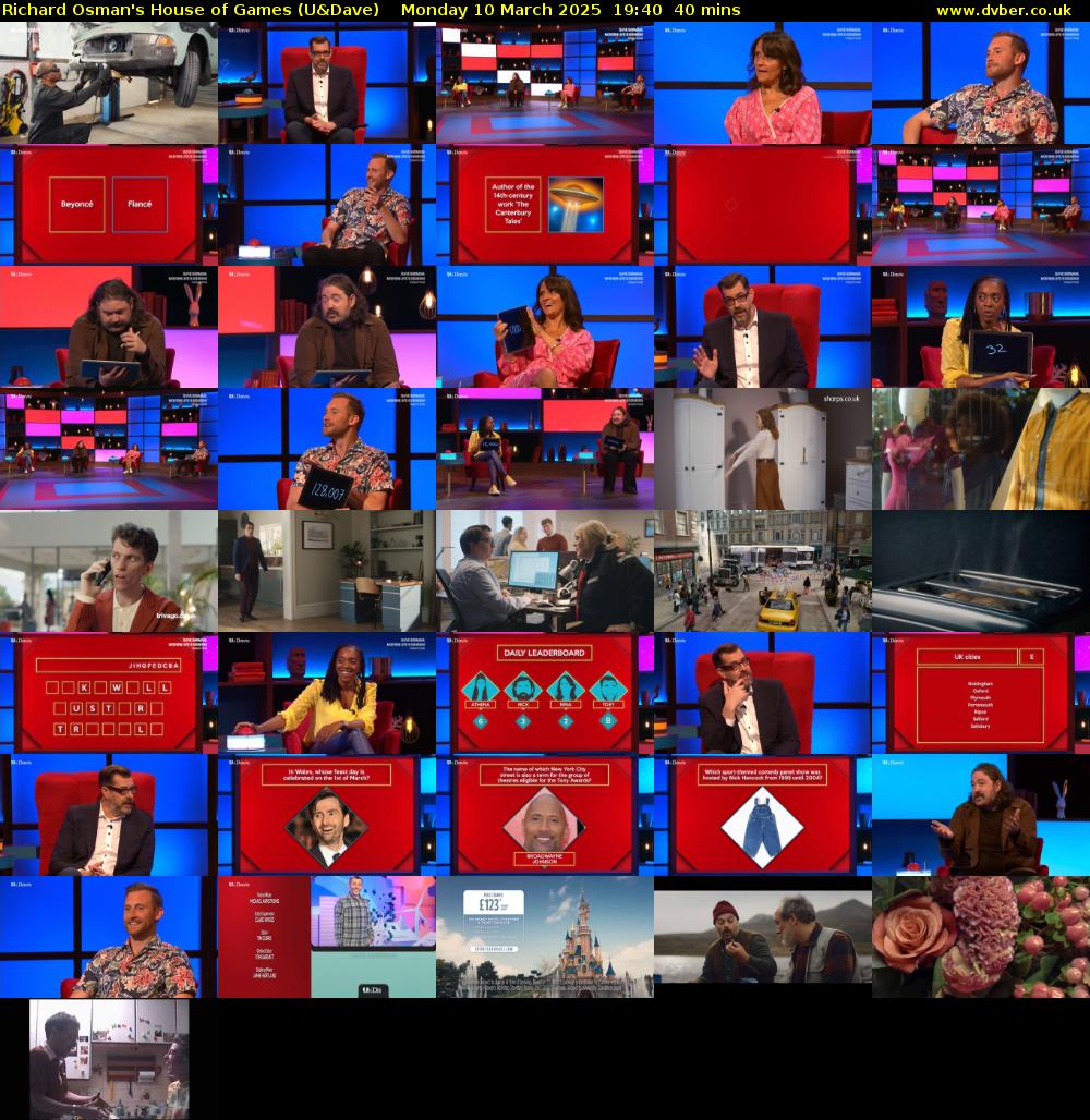 Richard Osman's House of Games (U&Dave) Monday 10 March 2025 19:40 - 20:20