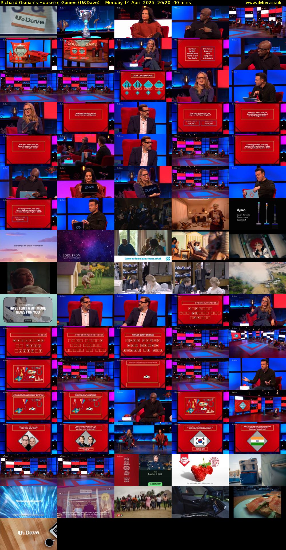 Richard Osman's House of Games (U&Dave) Monday 14 April 2025 20:20 - 21:00